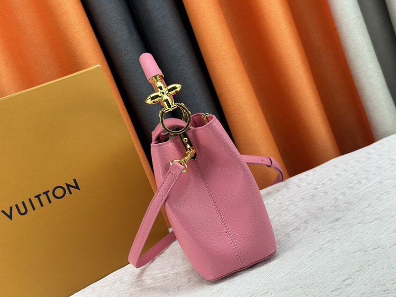 Pink Leather Big:10.6″x6.9″x3.5″ Small:8.3″x5.5″x3.1″ Totebag With Adjustable Strap BB-921422