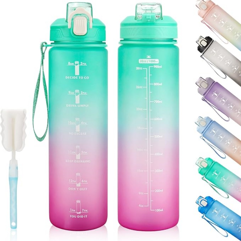 THERMOCLOUD Motivational Water Bottle with Time Marker