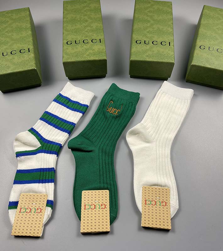 Set of 3 Pairs of Cotton Anti-bacterial Crew Socks WZ-924000182