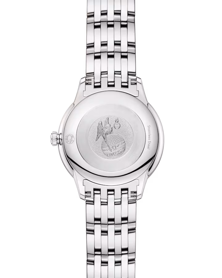 Omega De Ville Prestige 27.5 mm Red Dial Stainless Steel Bracelet 434.10.28.60.11.001