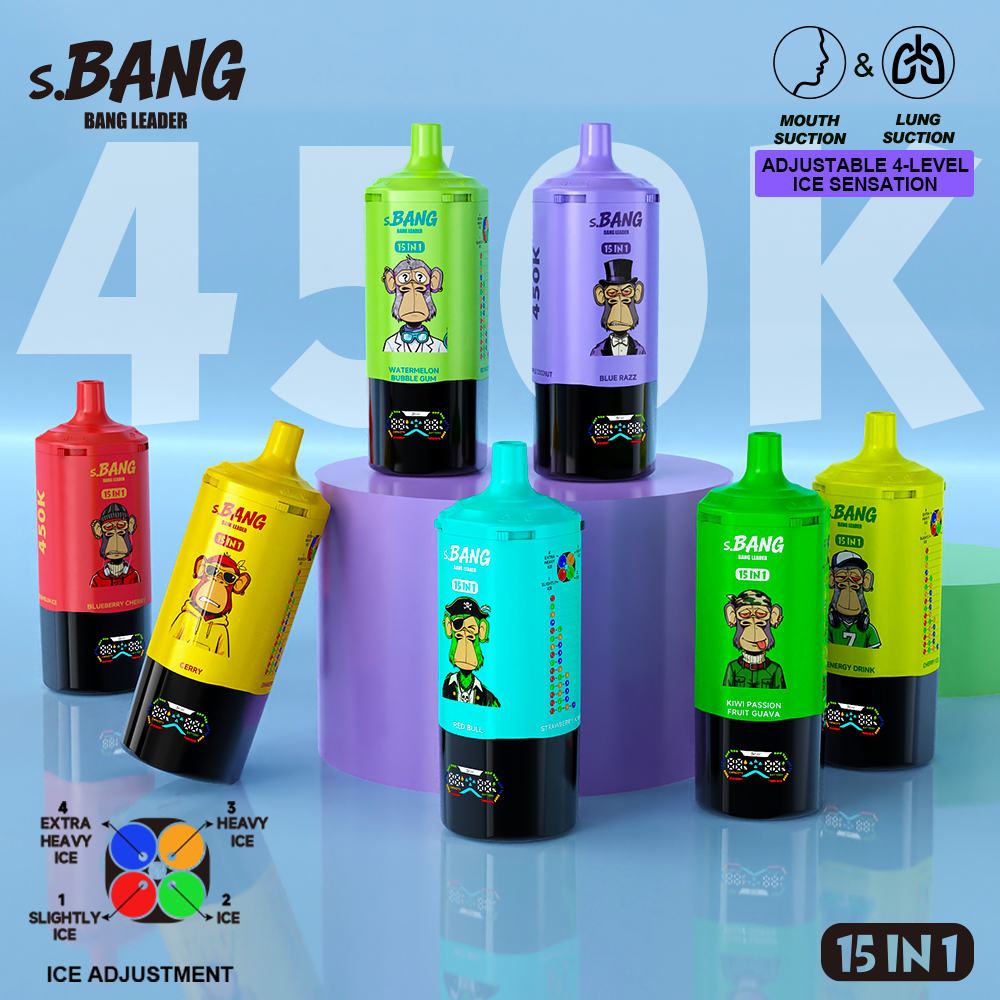 Bang 450K Puffs: The Ultimate 15-in-1 Rechargeable Disposable Vape for European Vapers