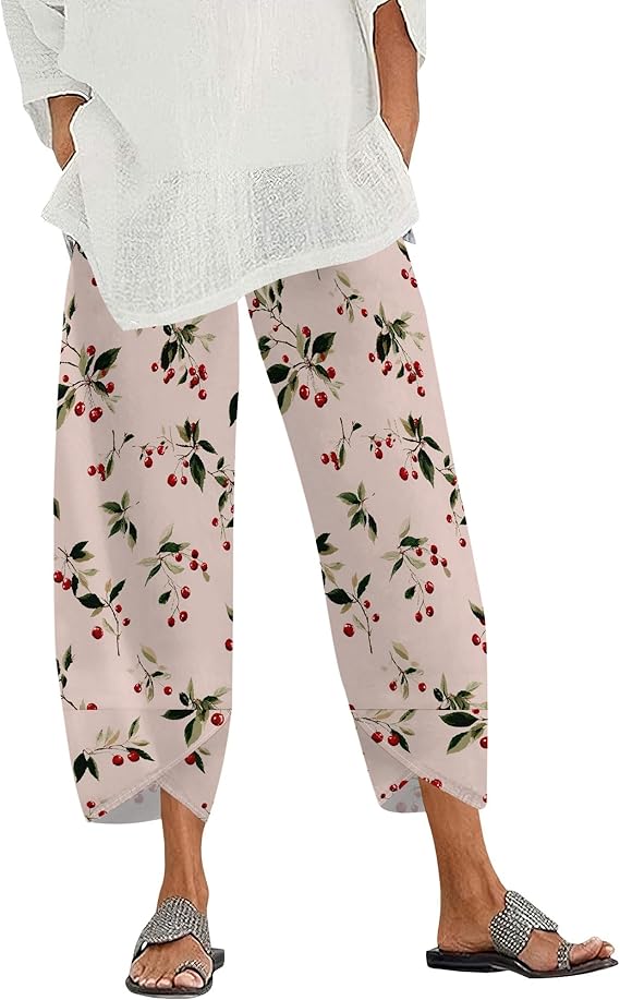AERLEN Palazzo Pants for Women Beach Work Walking Casual Active Comfy Exercise Elastic Waist Yoga Trousers with Pockets