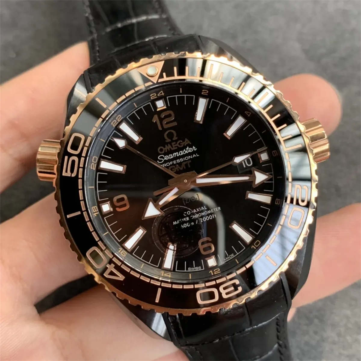 VSF Planet Ocean Seamaster Omega Watches – Deep Black Rose Gold 600M Edition