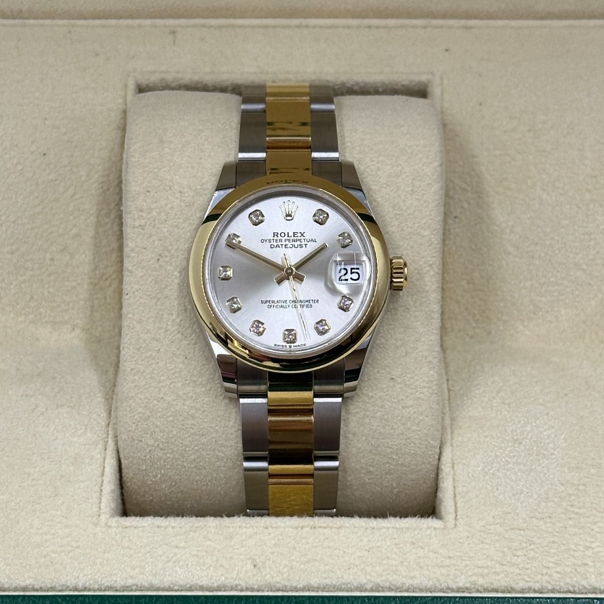 【Super Clone】RLX Datejust m278243-0019/0020 31mm Silver Dial Yellow Rolesor Oyster Watch