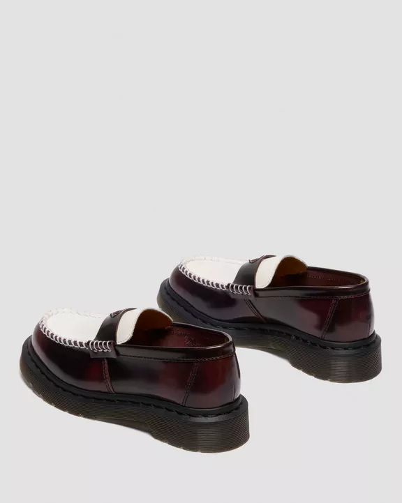 PENTON HEART TWO-TONE RUB-OFF LEATHER LOAFERS