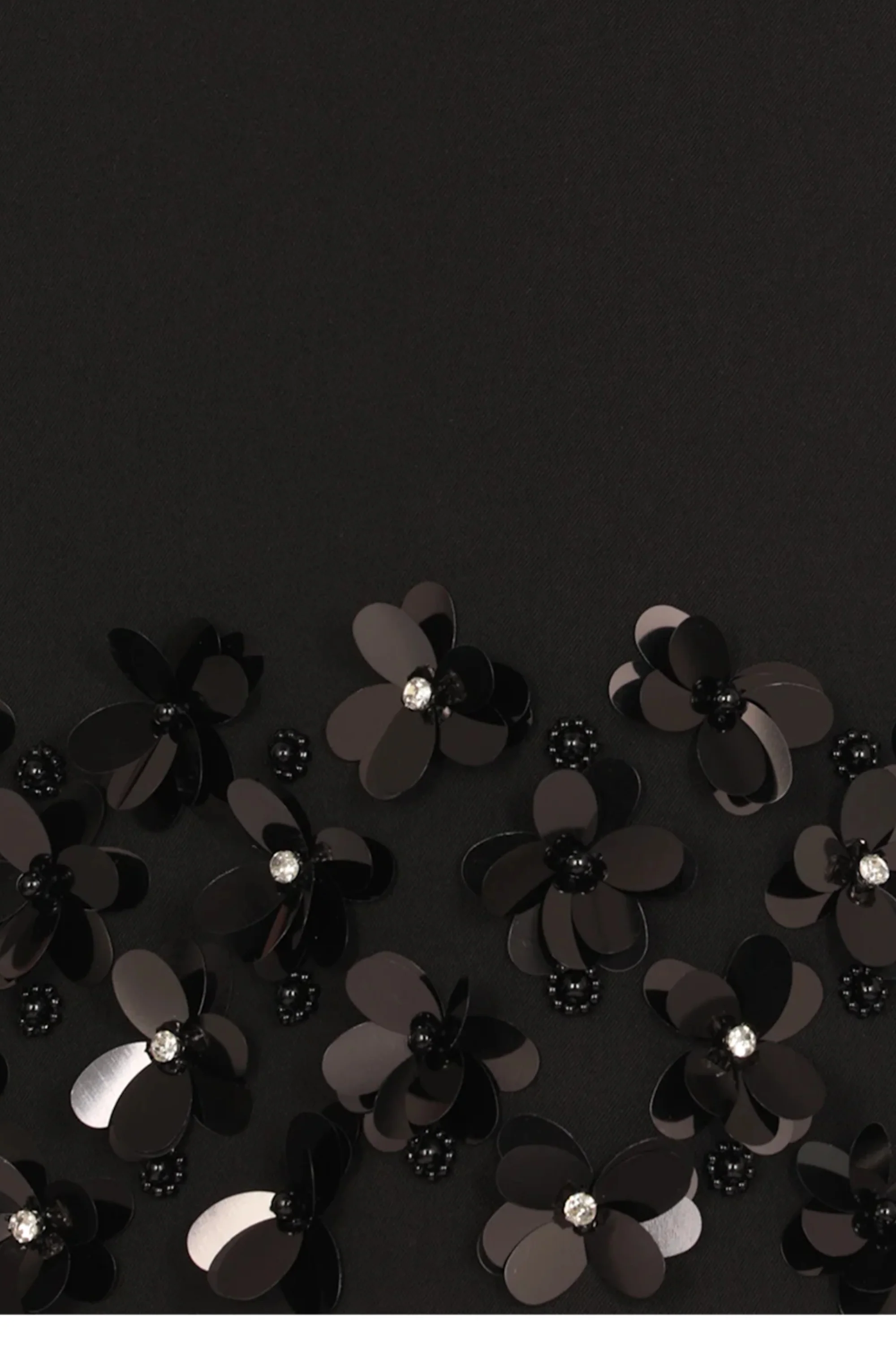 Crystal Petals Black Dress