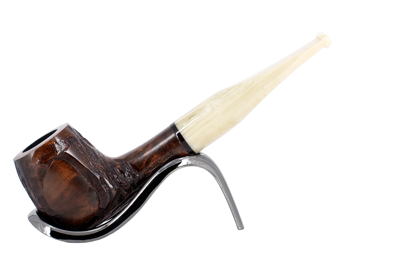 Jean Claude 9mm Filter Dark Rustic Briar Smoking Pipe - Shape 53