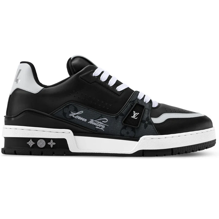 L.V  Trainer Black Monogram Leather Sneaker