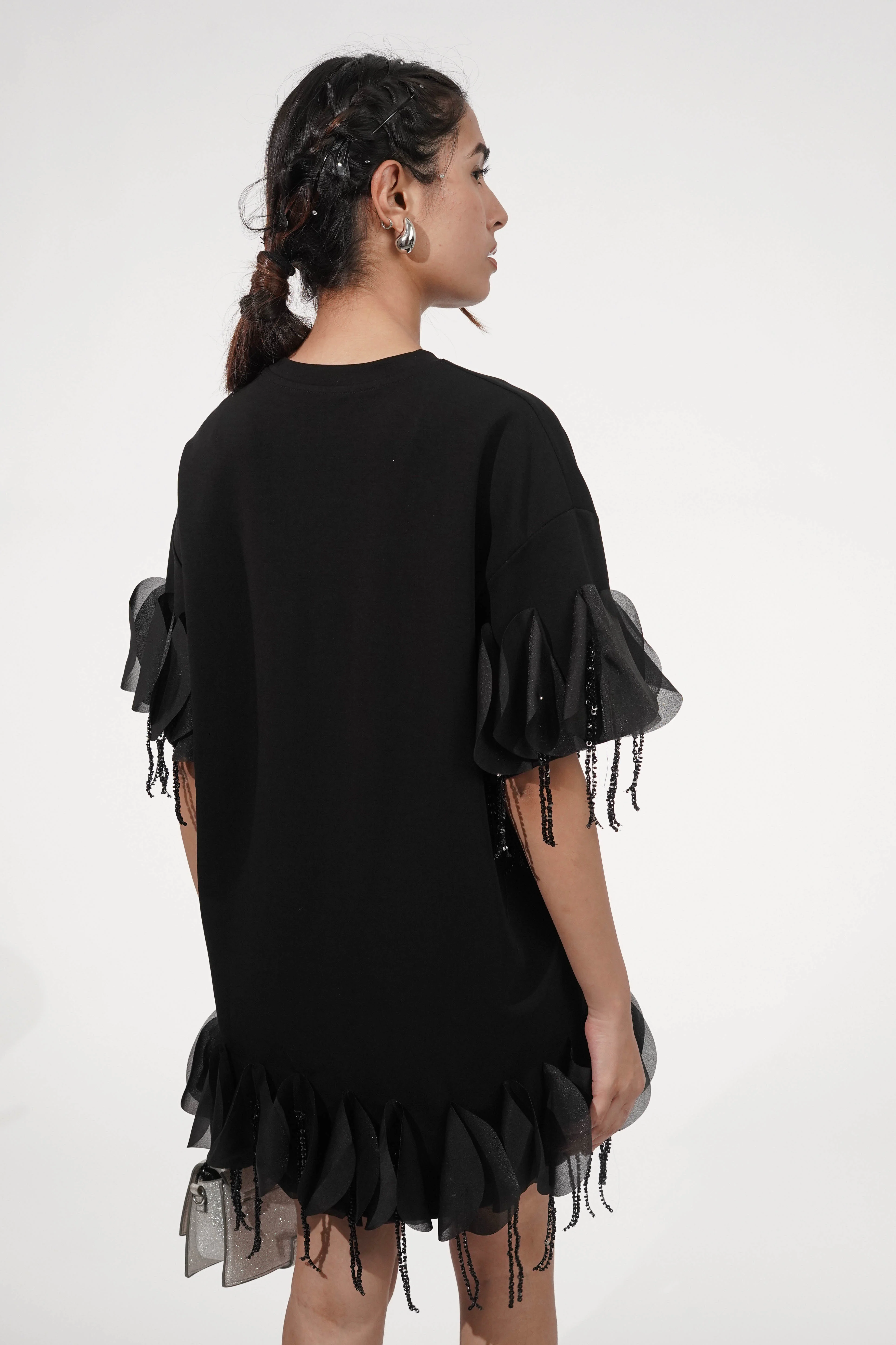 Stella Black Tasselled T-shirt