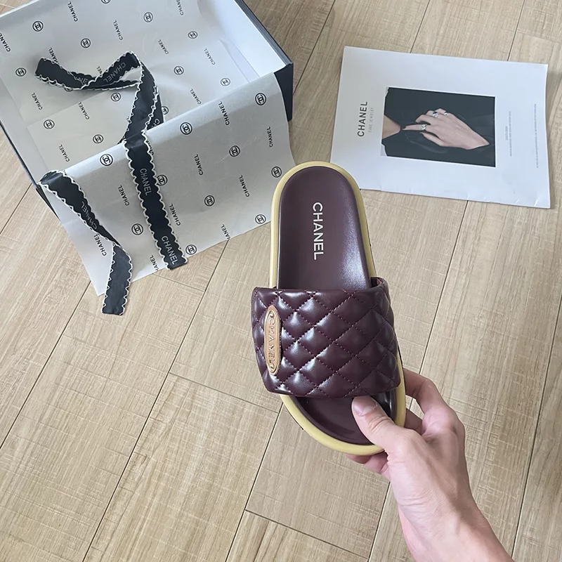 Genuine Leather Hook and Loop Flat Slippers LX-6613344