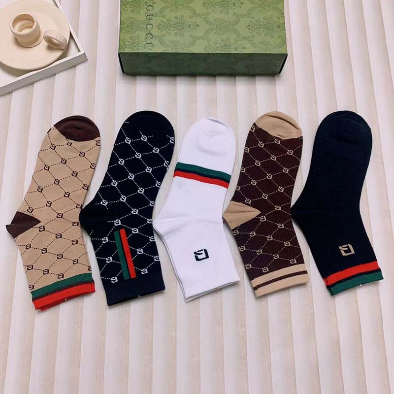 Set of 5 Pairs of Cotton Anti-bacterial Ankle Socks WZ-924000189