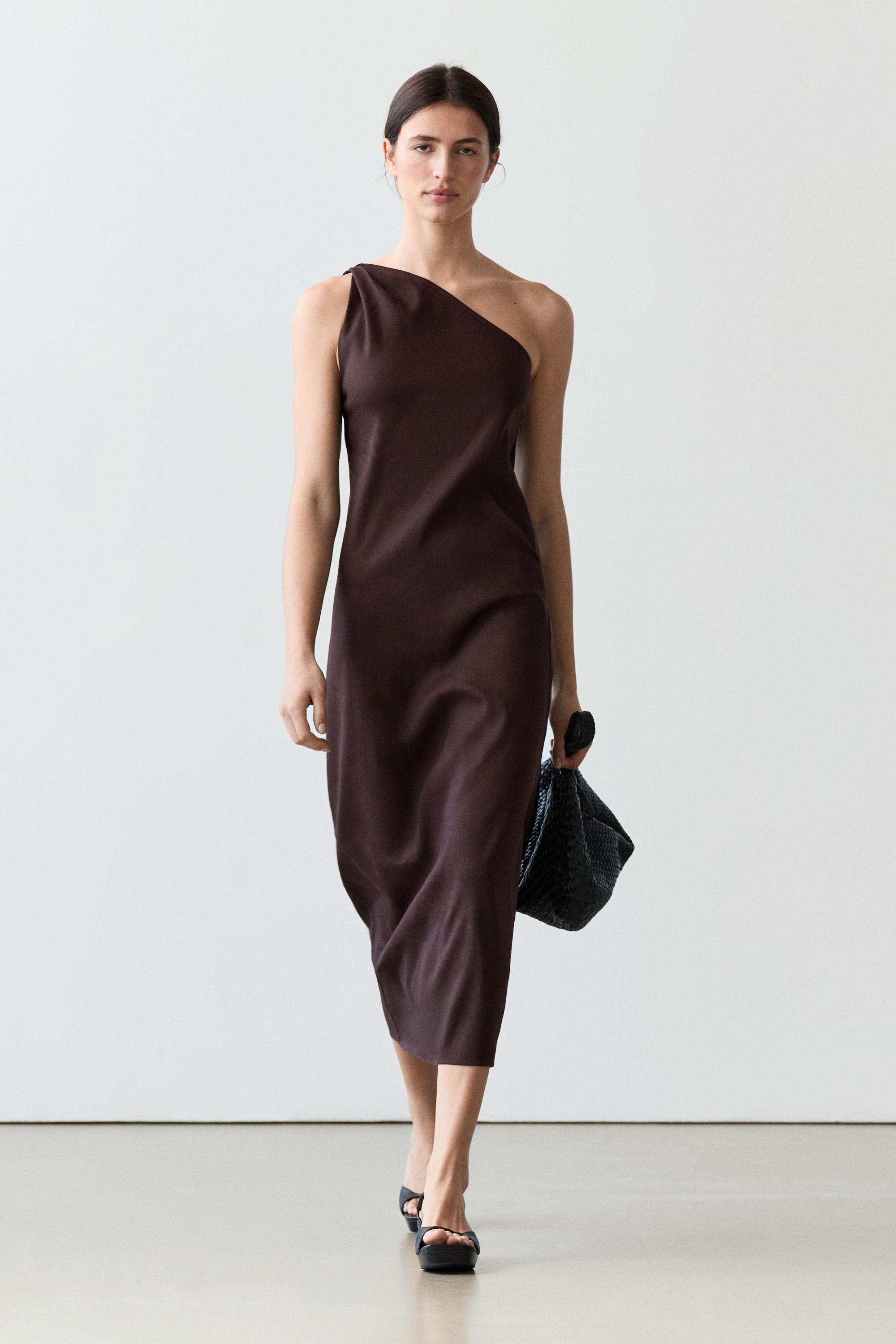 Vestido asimétrico mezcla lino