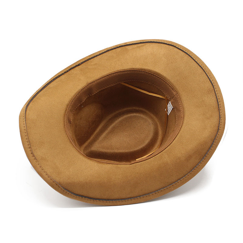 Men's Western Buckled Band Wide Brim Suede Cowboy Hat