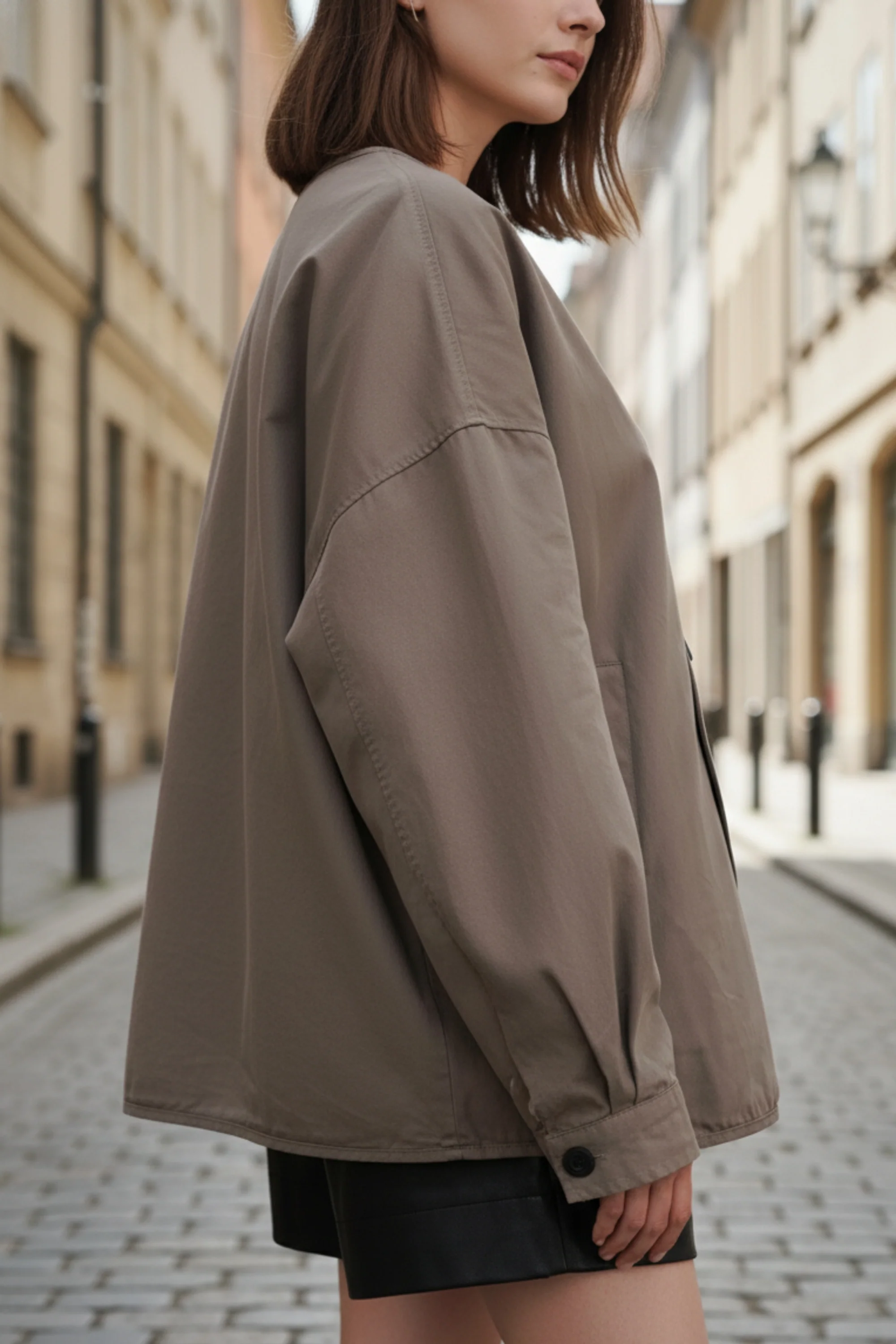 Diagonal Flap Street Wrap Shirt