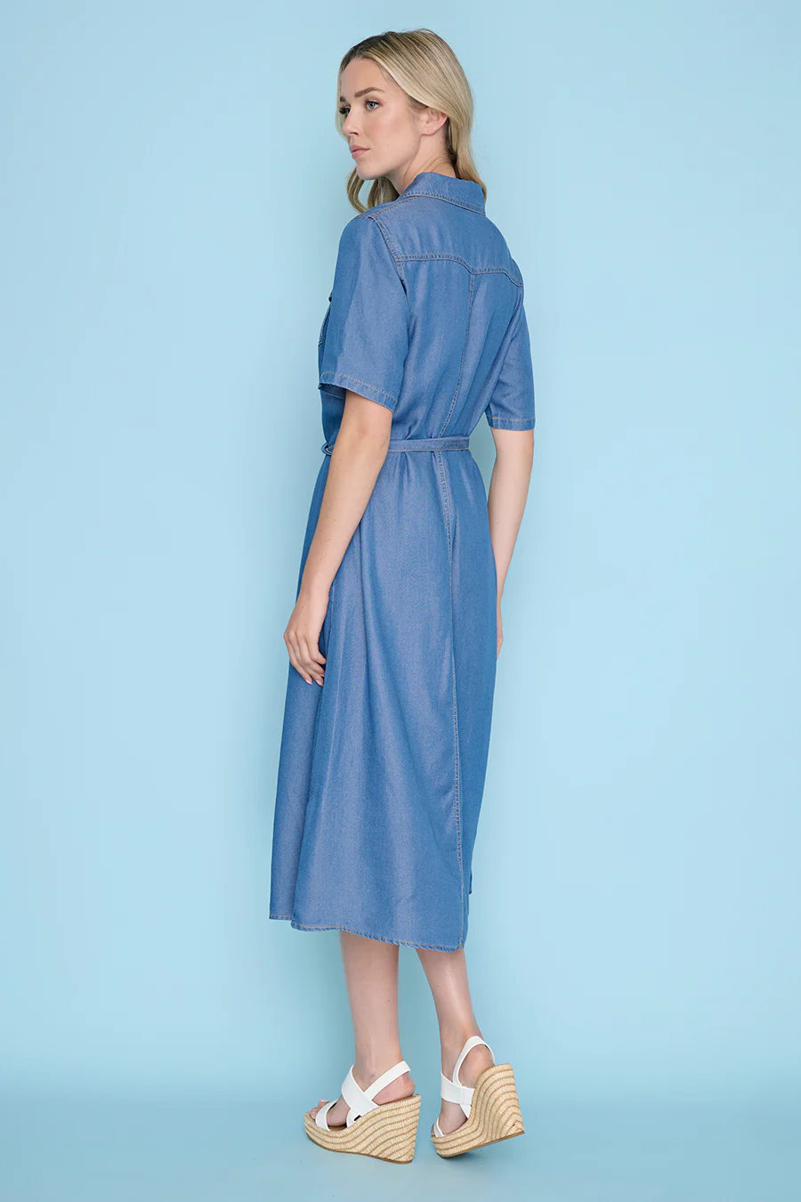 Button-Front Long Dress