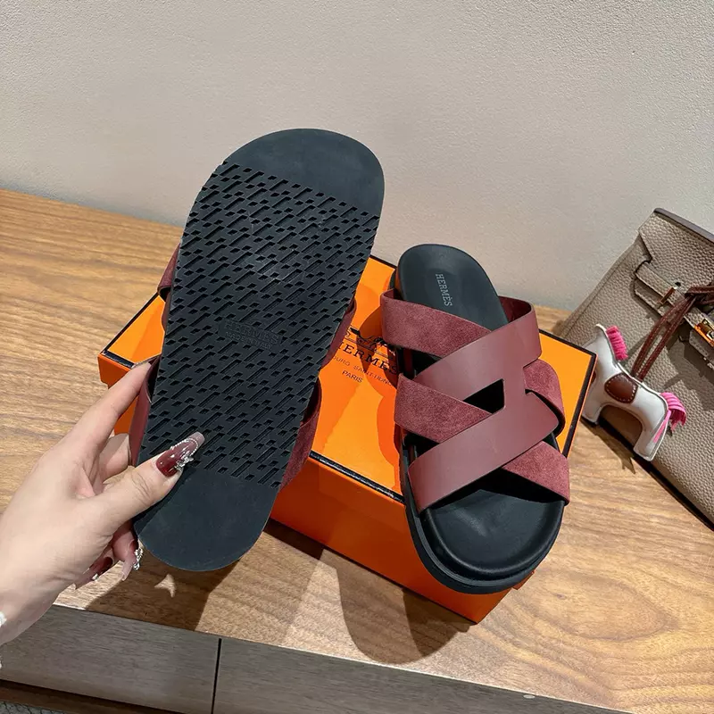 Fashion High Quality Real Leather Slippers LX-872319