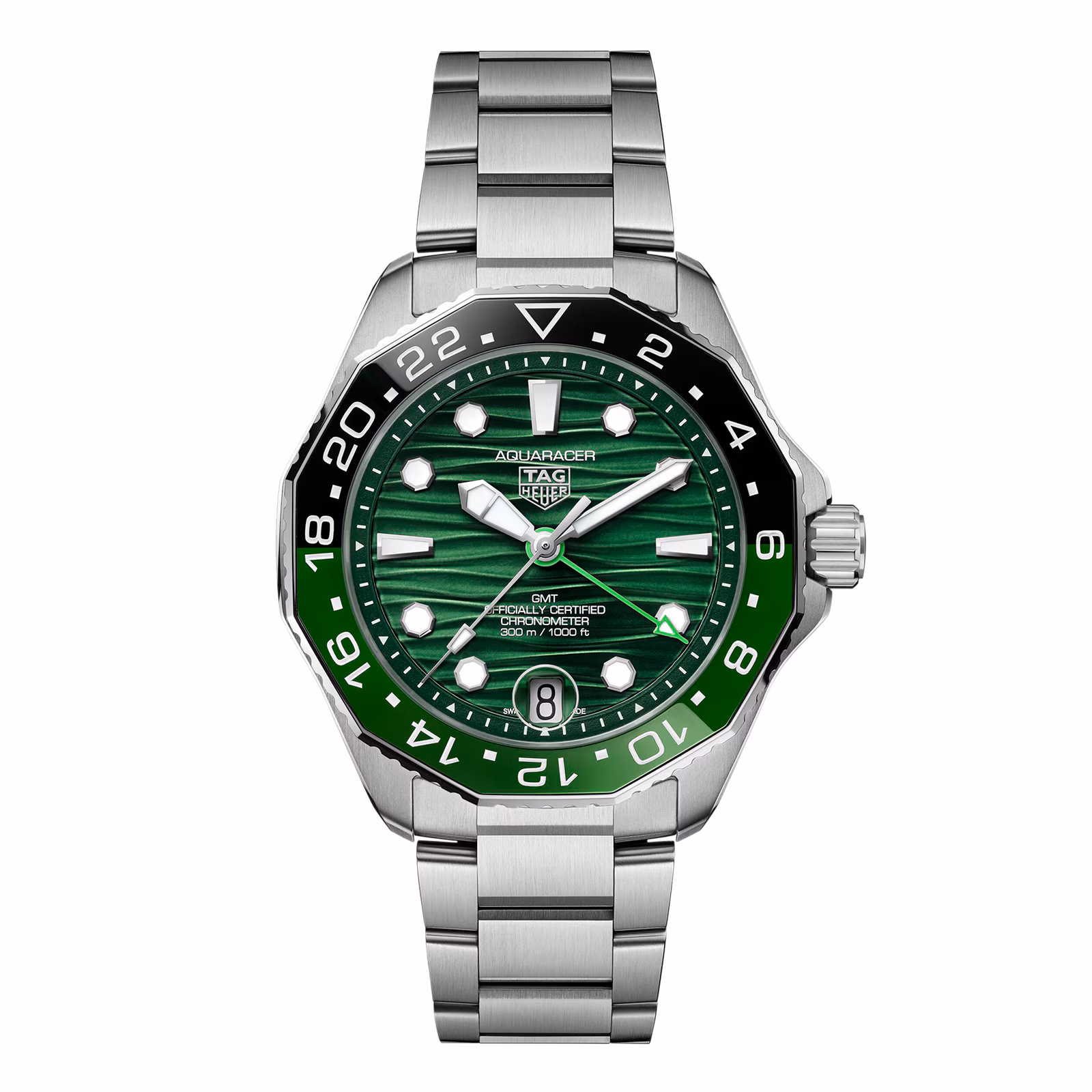TAG Heuer Aquaracer Professional 300 GMT 42mm Mens Watch Green WBP5115.BA0013