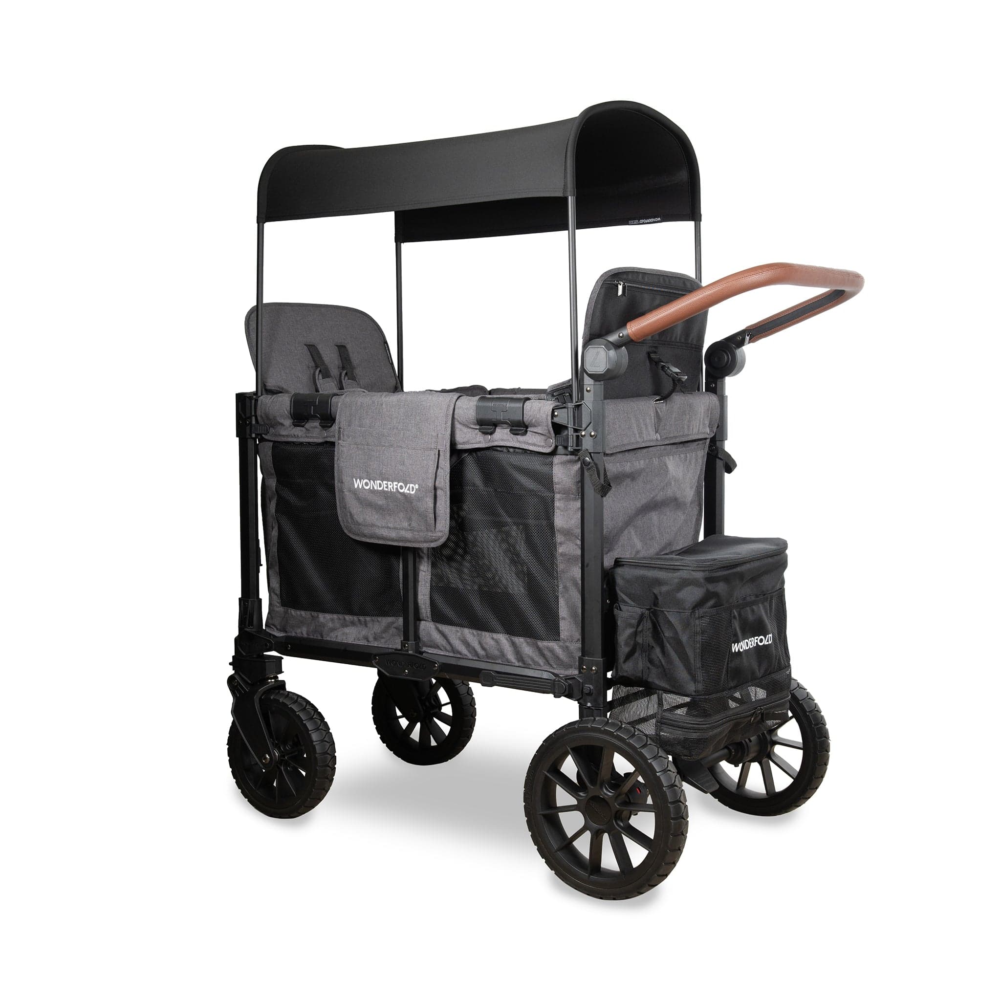 WonderFold W2 Luxe Pro (2 Seater) Double Seater Stroller Wagon - Charcoal Gray