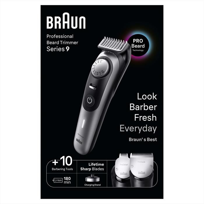 BRAUN - Regolabarba BT9420-NERO/GRIGIO
