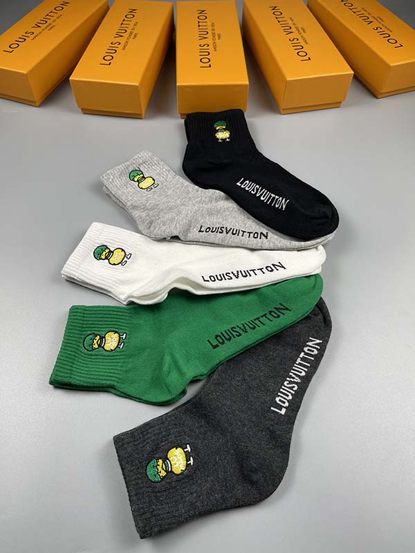 Set of 5 Pairs of Cotton Breathable Crew Socks WZ-924000237