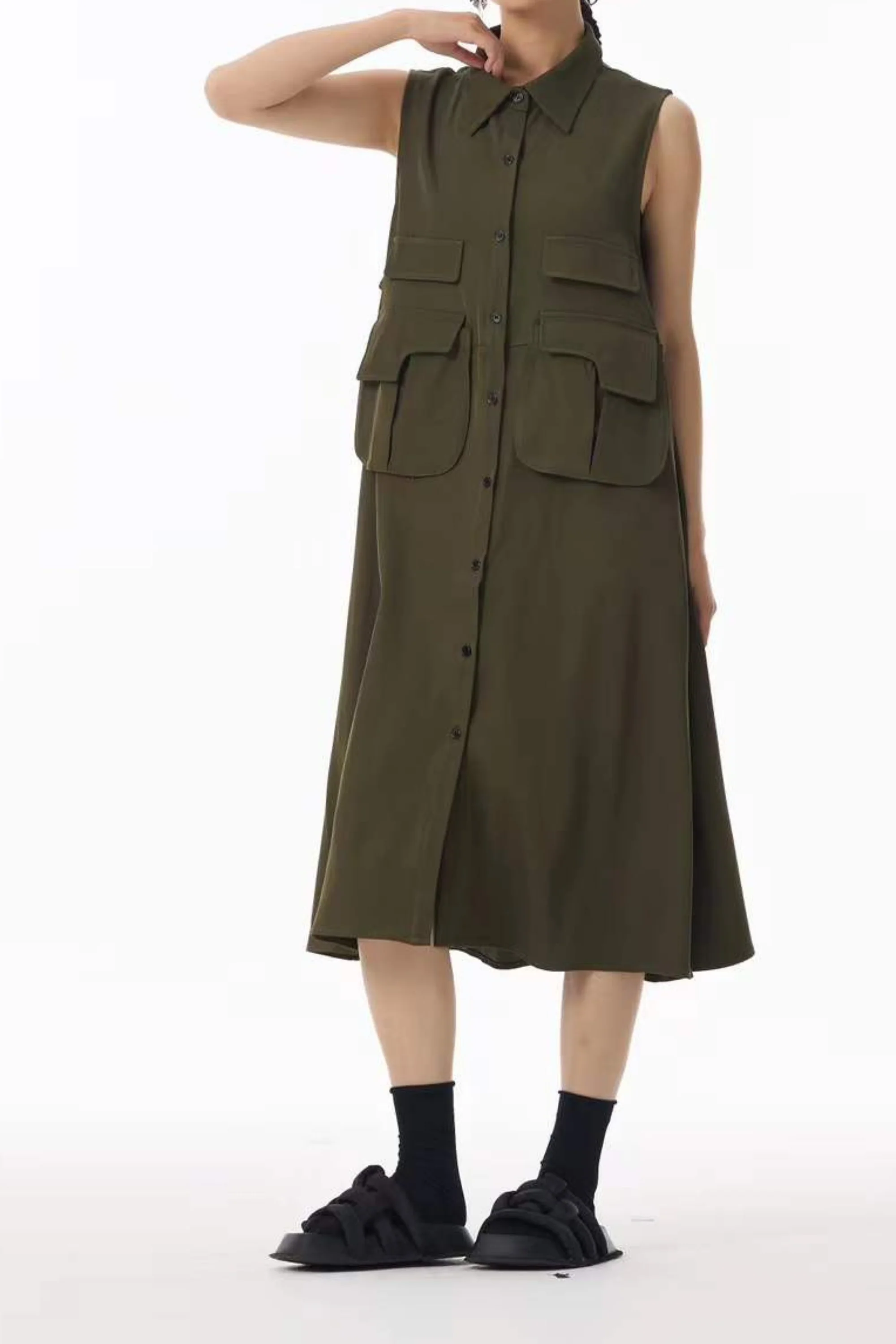 Croc Green Cargo Dress