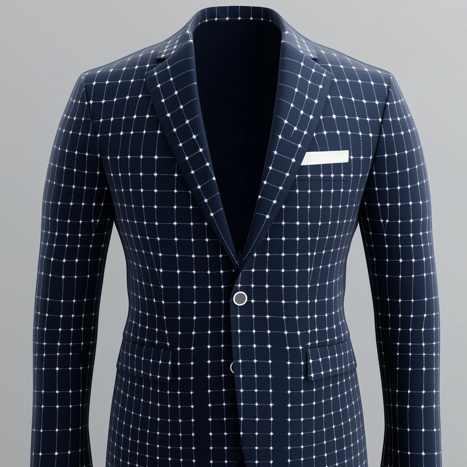 Men's Notch Lapel Long Sleeve Two Button Checked Pattern Blazer