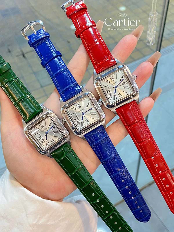 4Colors Frosted Finish Roman Numeral Dial Genuine Leather Straps Watch WB-661206