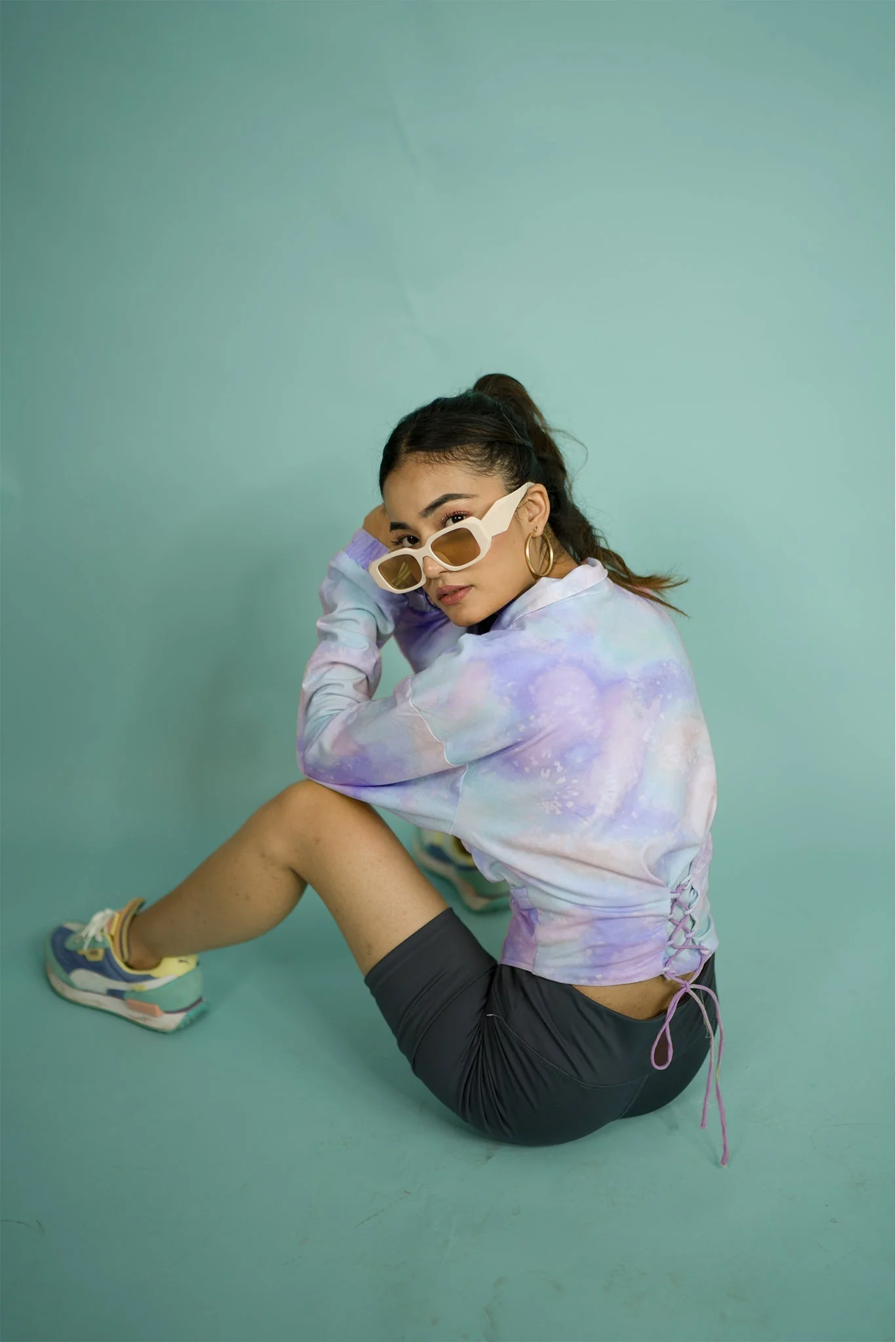 Tie-Dye Noodie In Lilac