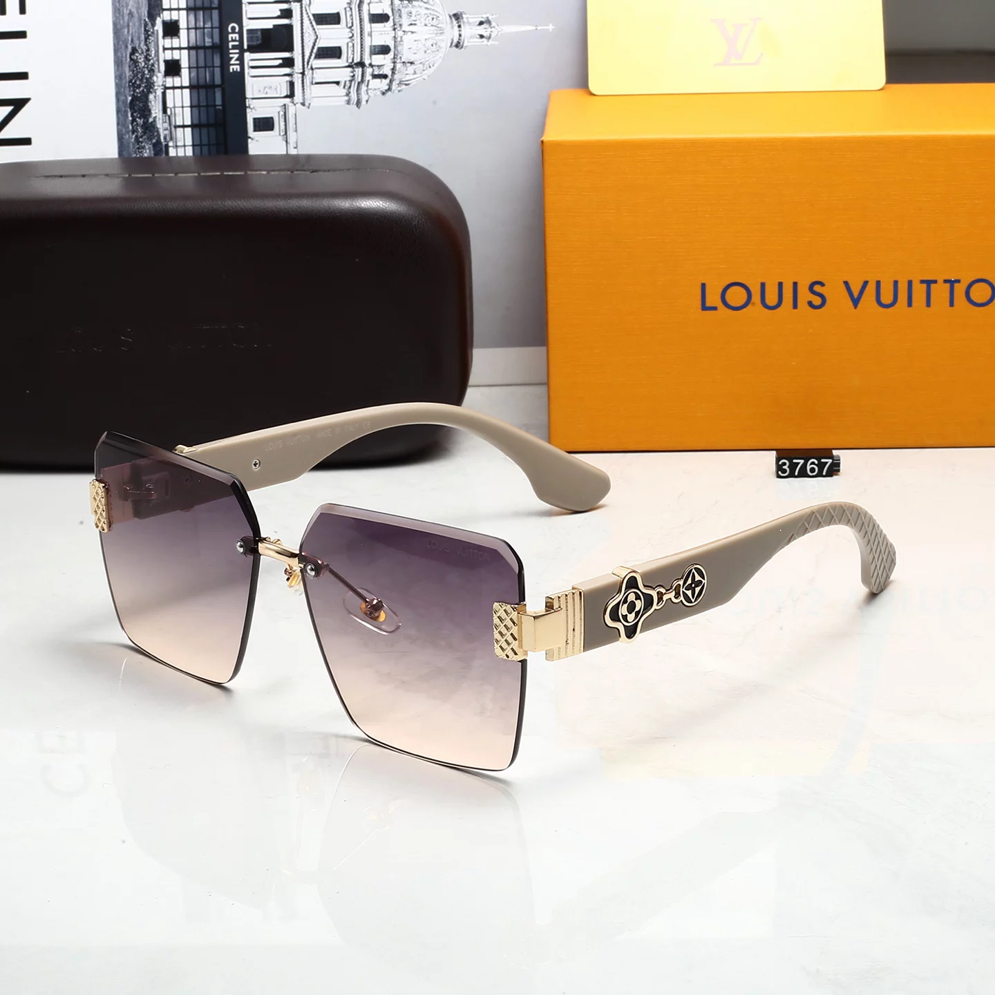 5 Colors Gradient lenses rimless Woman’s Sunglasses TYJ-915834