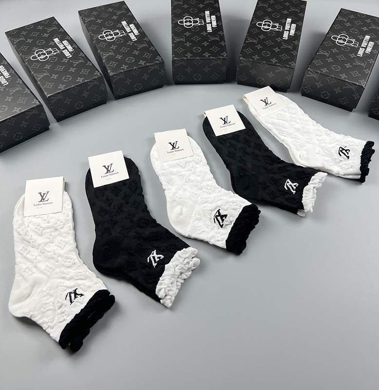 Set of 5 Pairs of Cotton Breathable Ankle Socks WZ-924000236