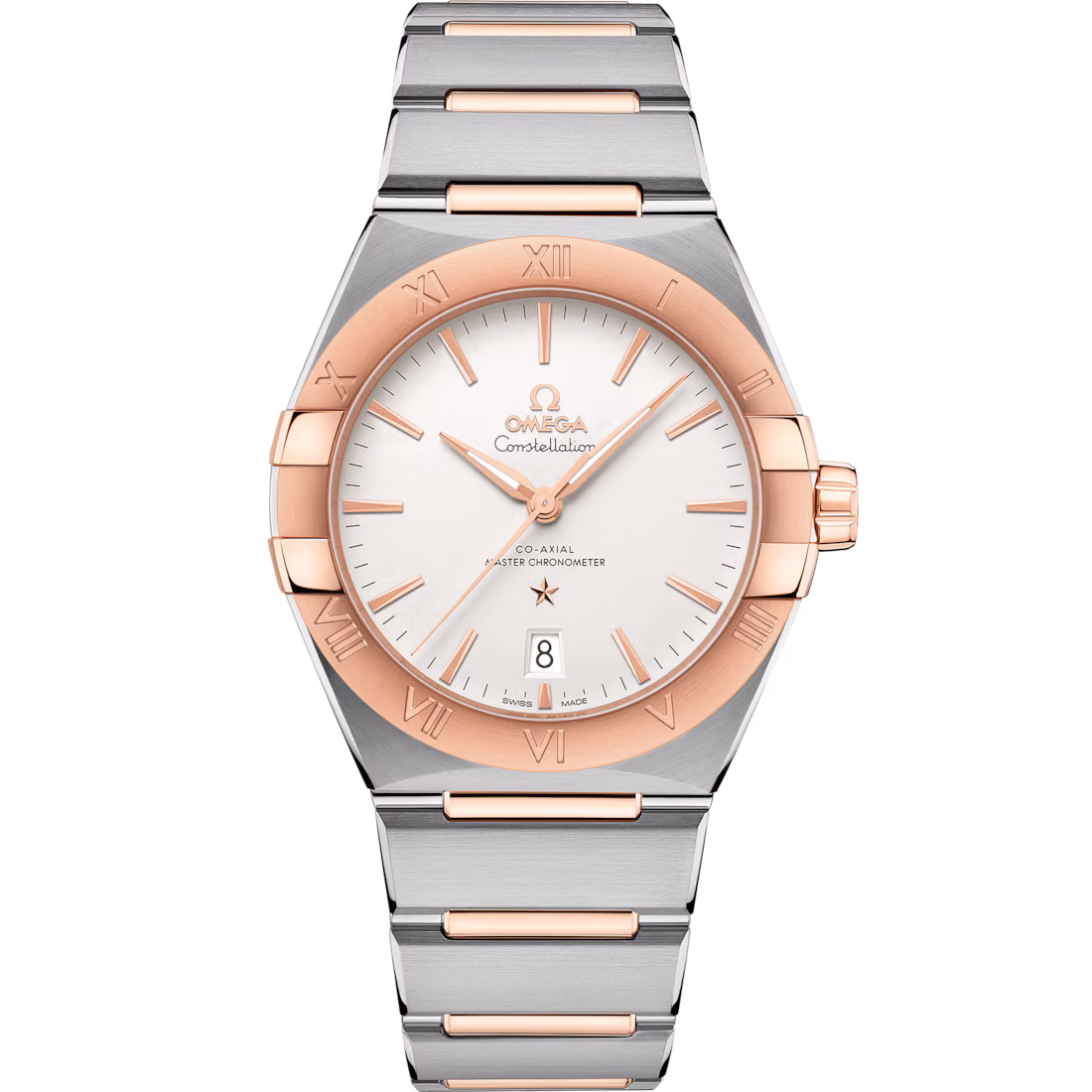 Omega Constellation 39mm Silver Dial Stainless Steel and Sedna™ 18k Rose Gold Bracelet 131.20.39.20.02.001