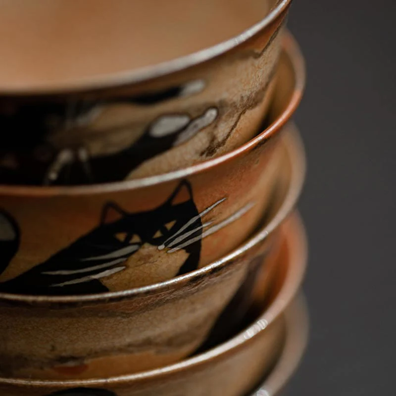 Small Cute Cat Teacup Kung Fu Tea Cup 60ml