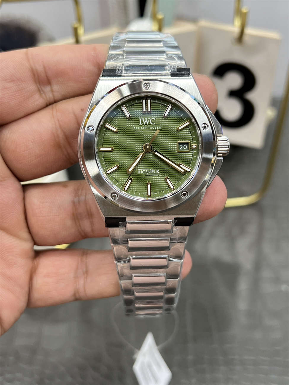 V7 Factory IWC Ingenieur Replica – 40mm Green Dial (10.8mm Thin)