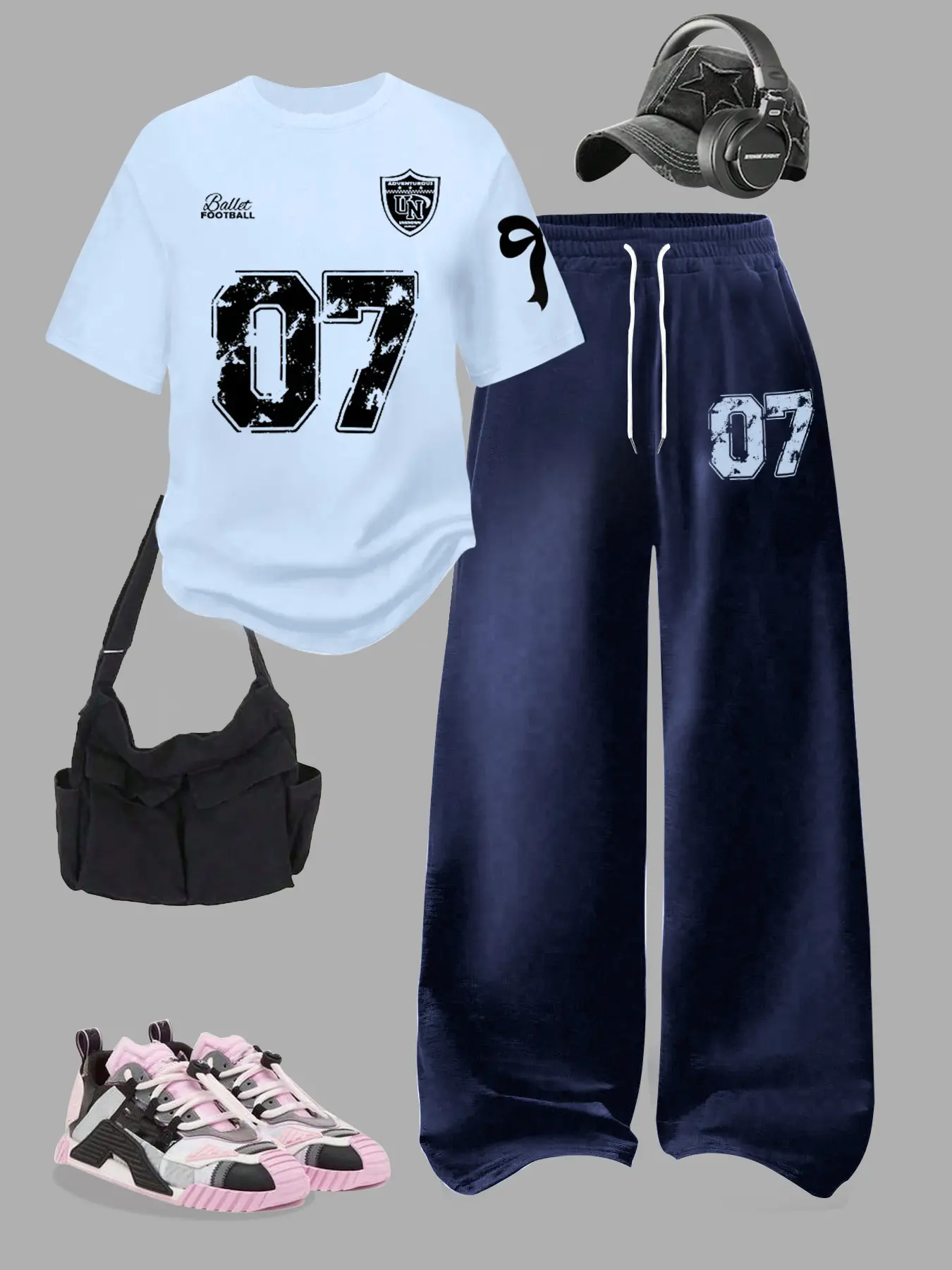 Women's Two-Piece Set, Digital Pattern Round Neck Short Sleeve Top & Loose Casual Pants, Summer Fashion for Vacation Travel, Outfit