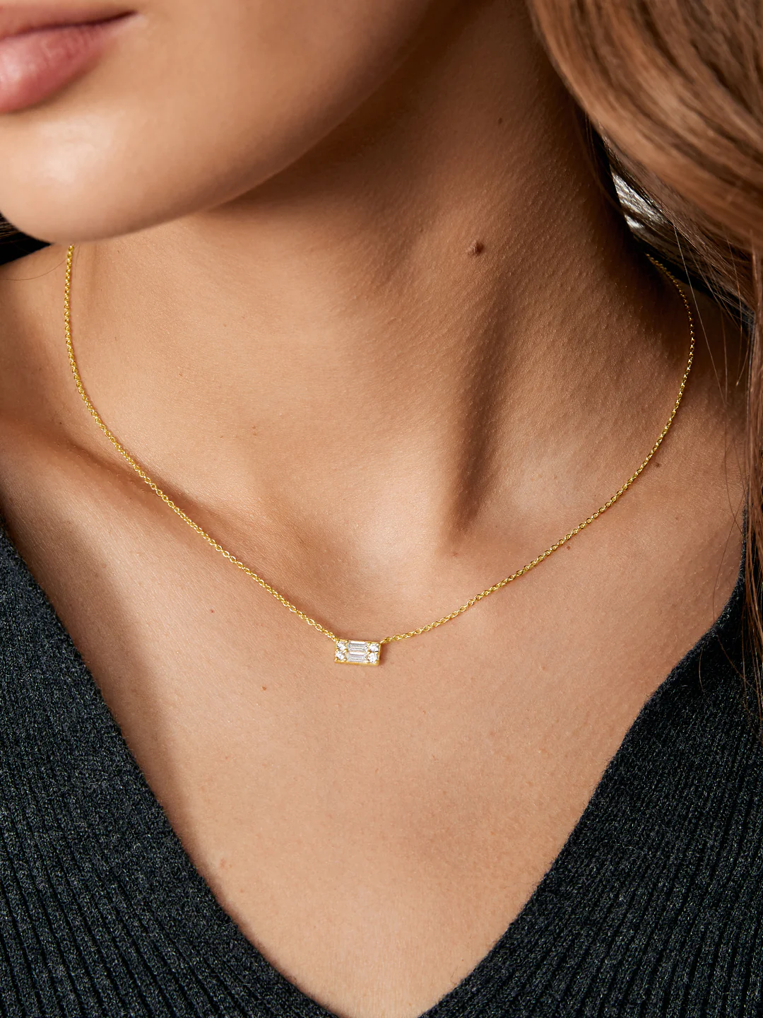 Baguette Crystal Illusion Necklace