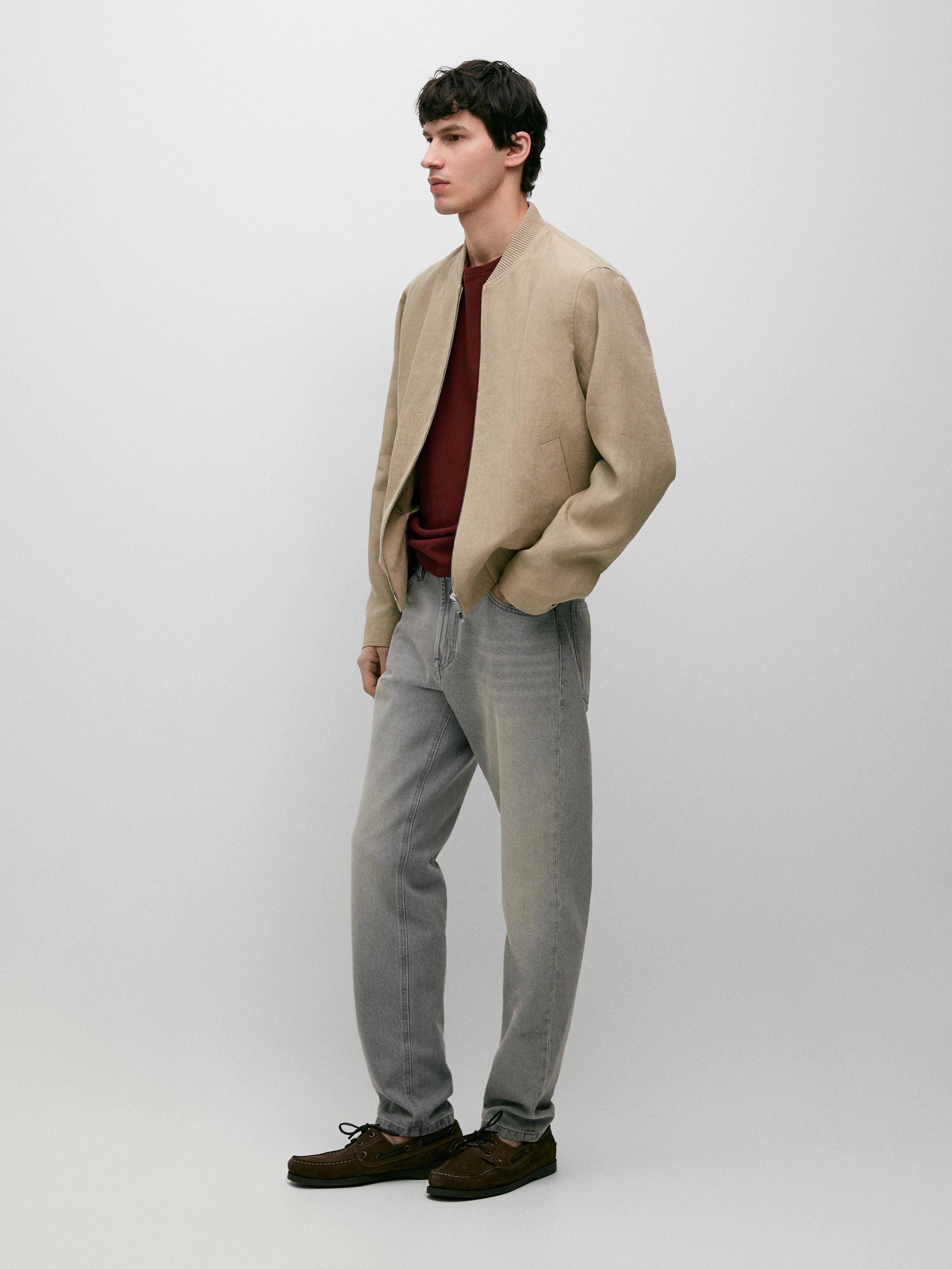 Chaqueta bómber lino