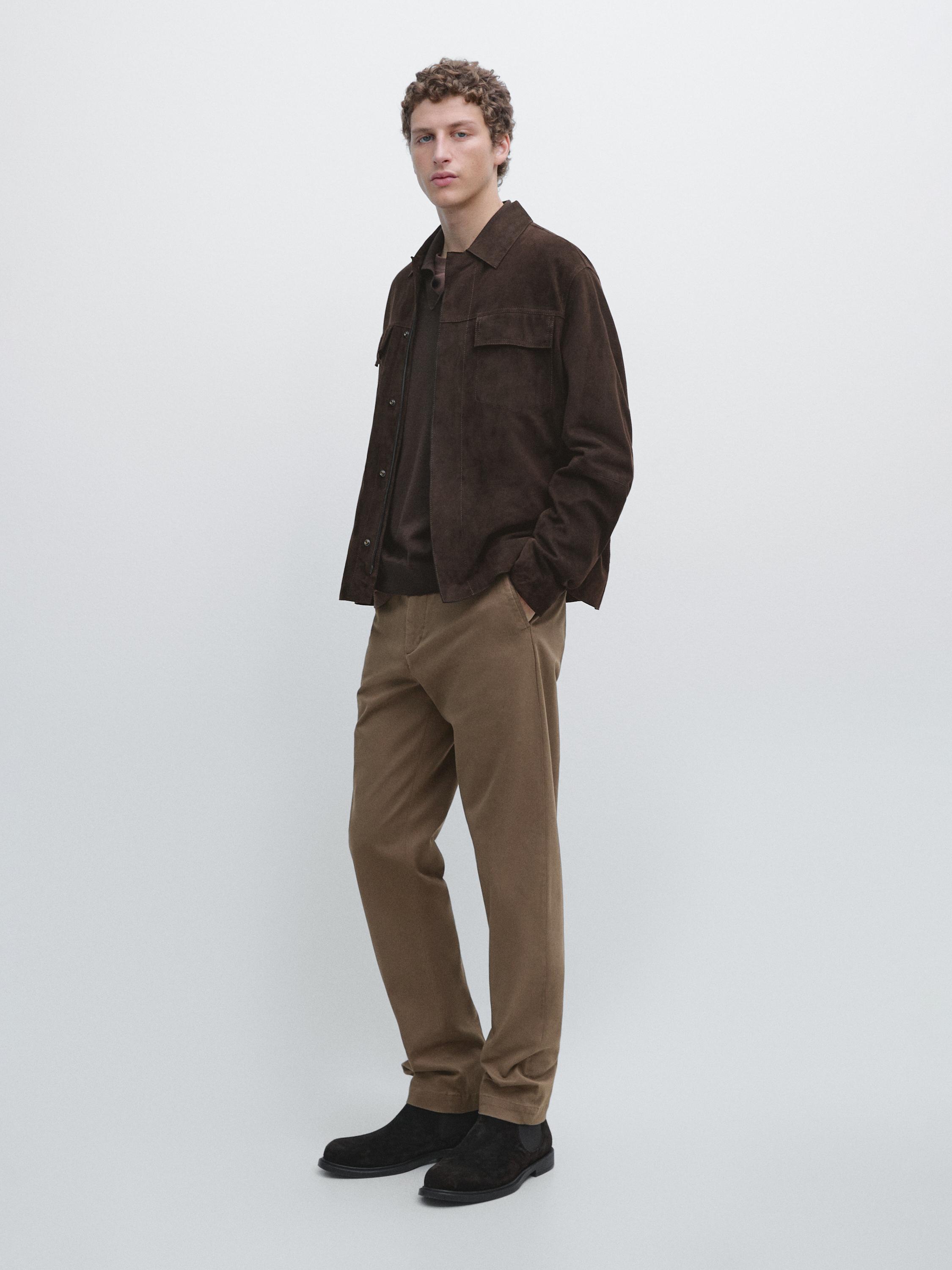 Pantalón tapered fit microestructura