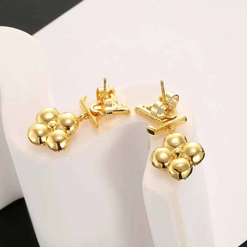 Elegant Stone-set Flowers Earrings ED-931318