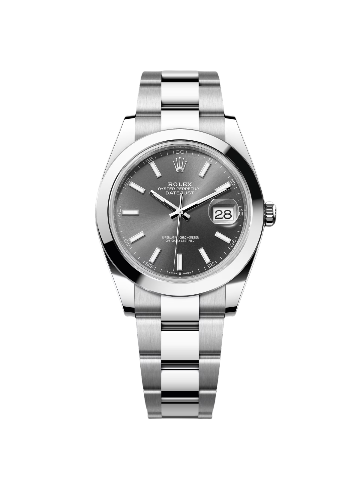 Rolex Datejust 41mm 126300 Slate Index Jubilee Stainless Steel Watch