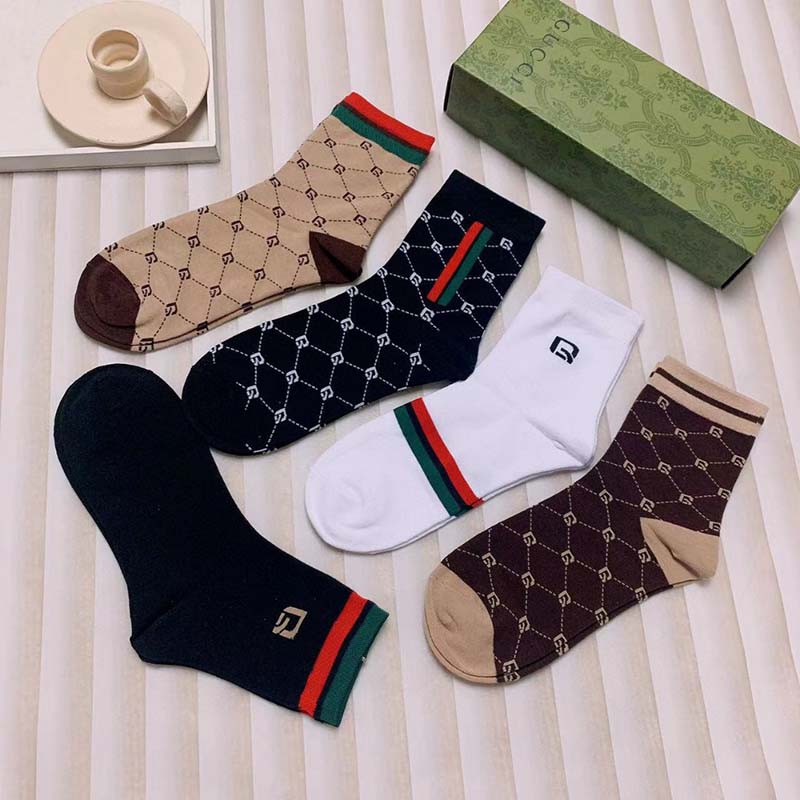Set of 5 Pairs of Cotton Anti-bacterial Ankle Socks WZ-924000189