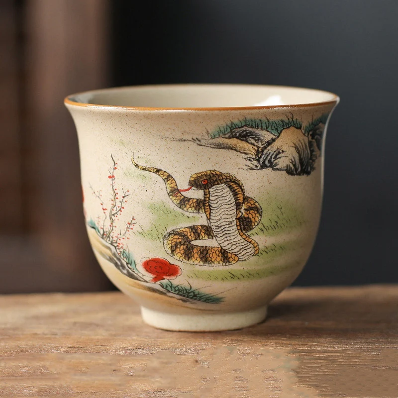 12 Chinese Zodiac Ceramic Teacup Kung Fu Tea Cup 130ml