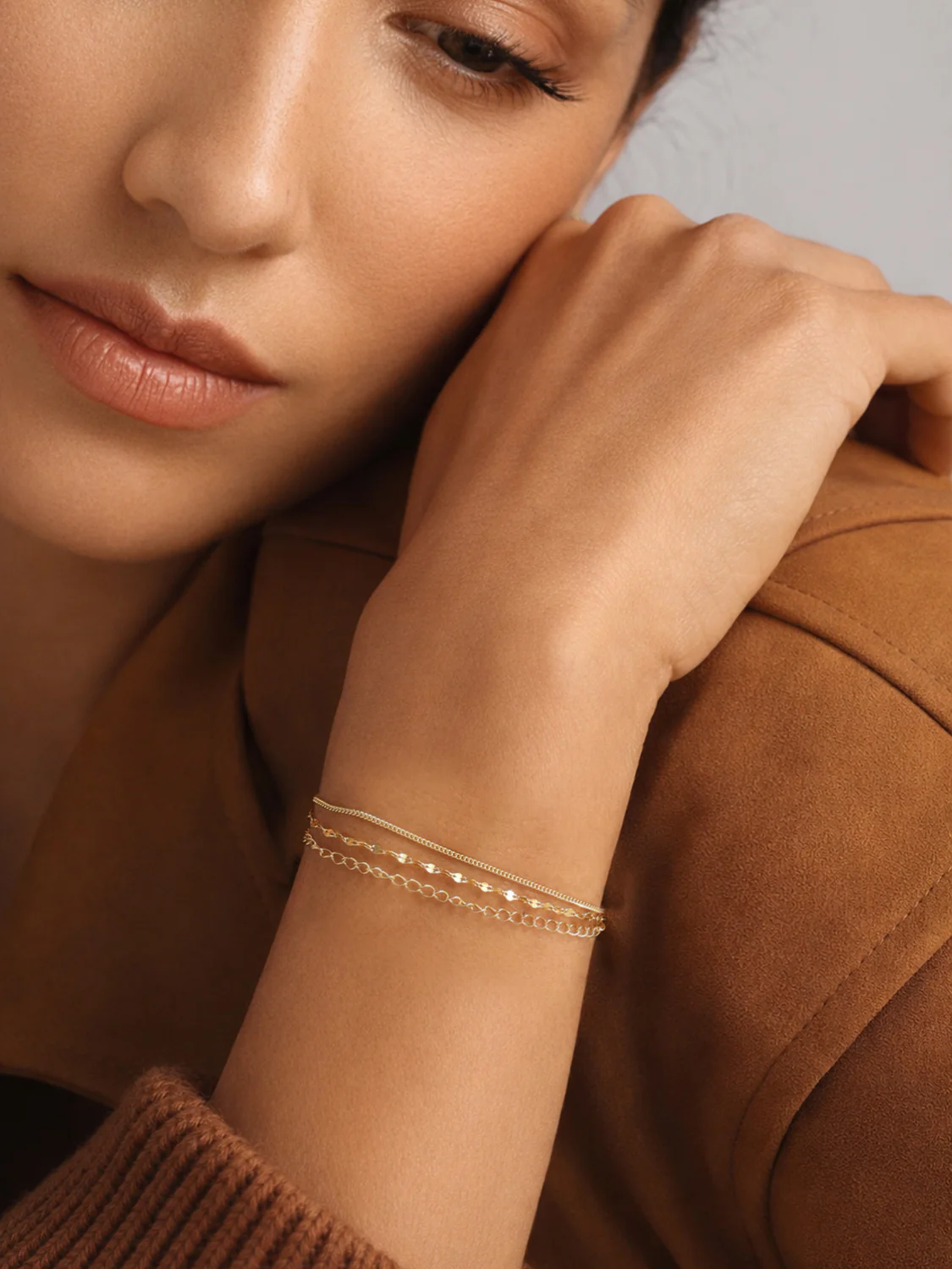 Three Chain Layered Bracelet