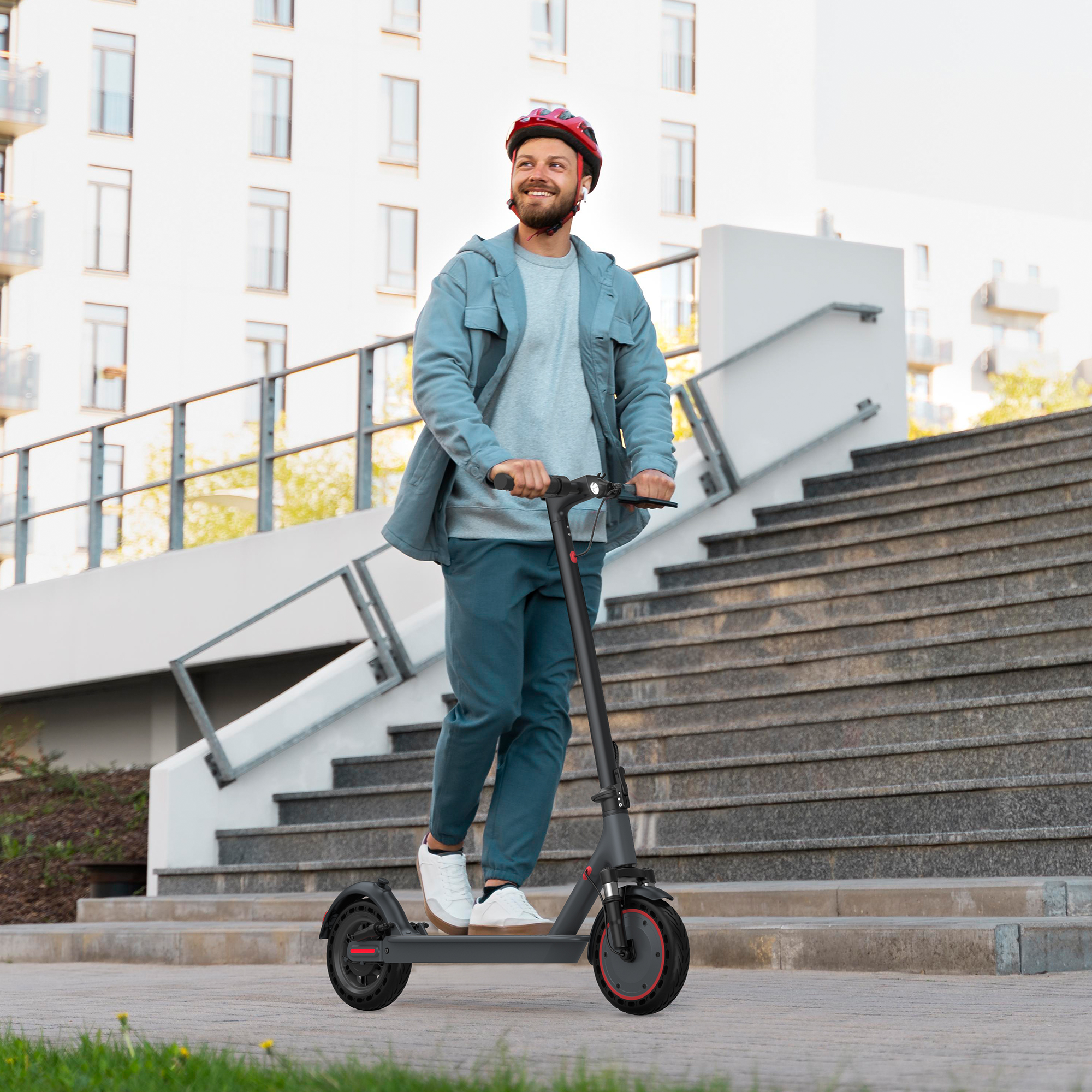 AOVOPRO TMAX 500W Foldable Electric Scooter Dual Suspension Dual Brake 10 inch wheel