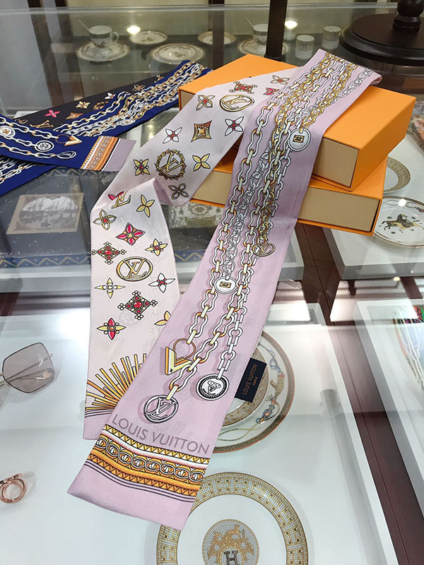 120x8cm Chains Prints Handbag Ribbon Scarf Neck Bow WJ-987039