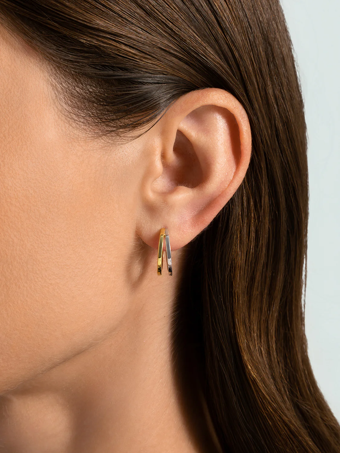 Medium Mixed Minimalist Double Semicircle Hoops