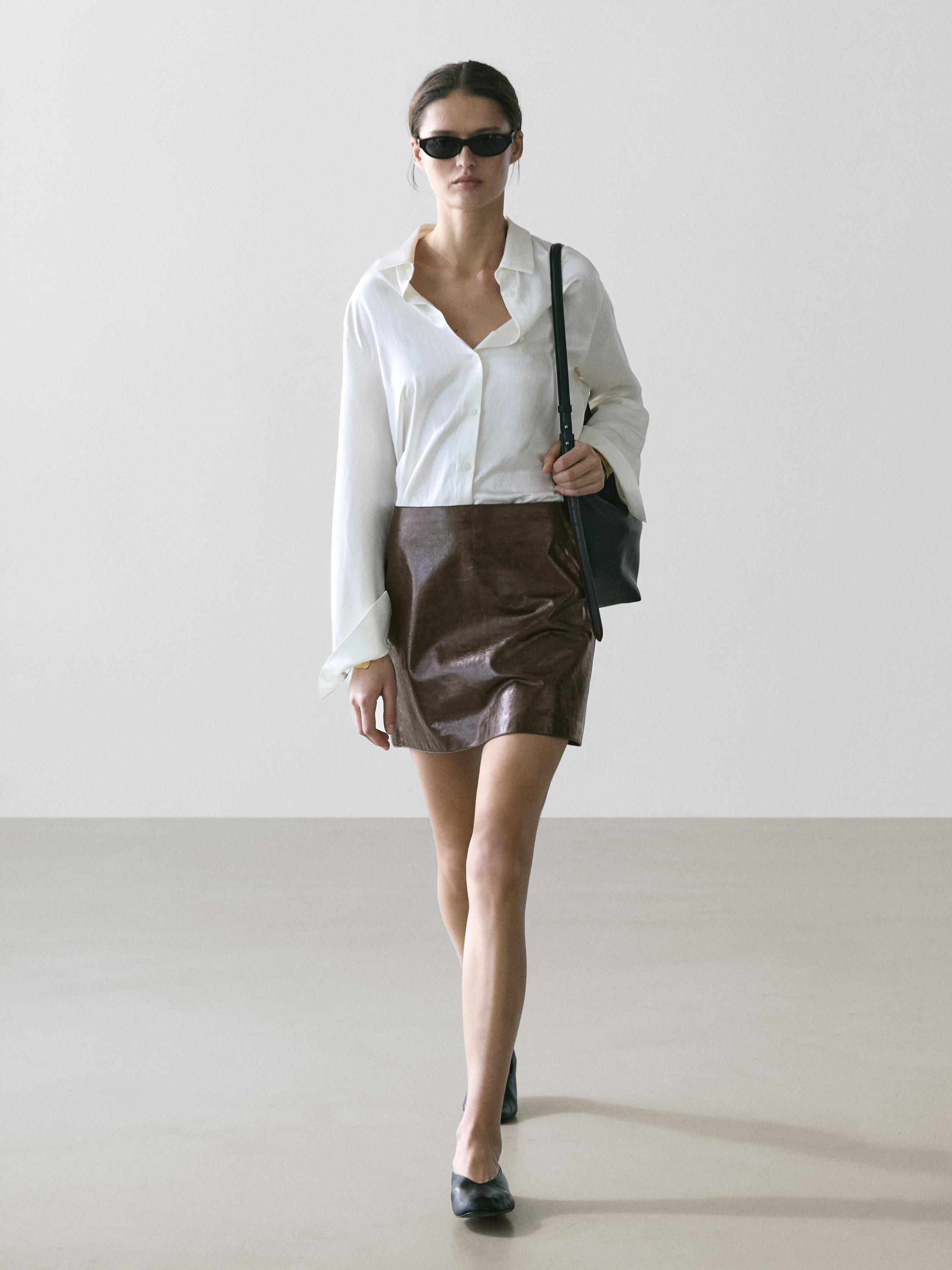 Falda mini piel napa