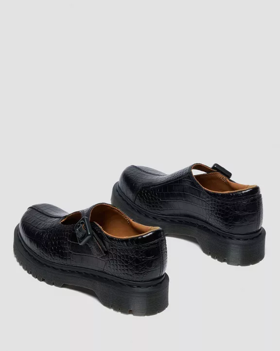 Rejena Mary Jane Croc Emboss Leather Shoes