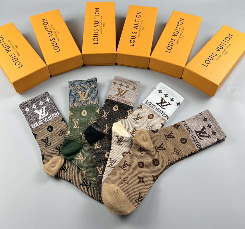 Set of 5 Pairs of Cotton Breathable Crew Socks WZ-924000247