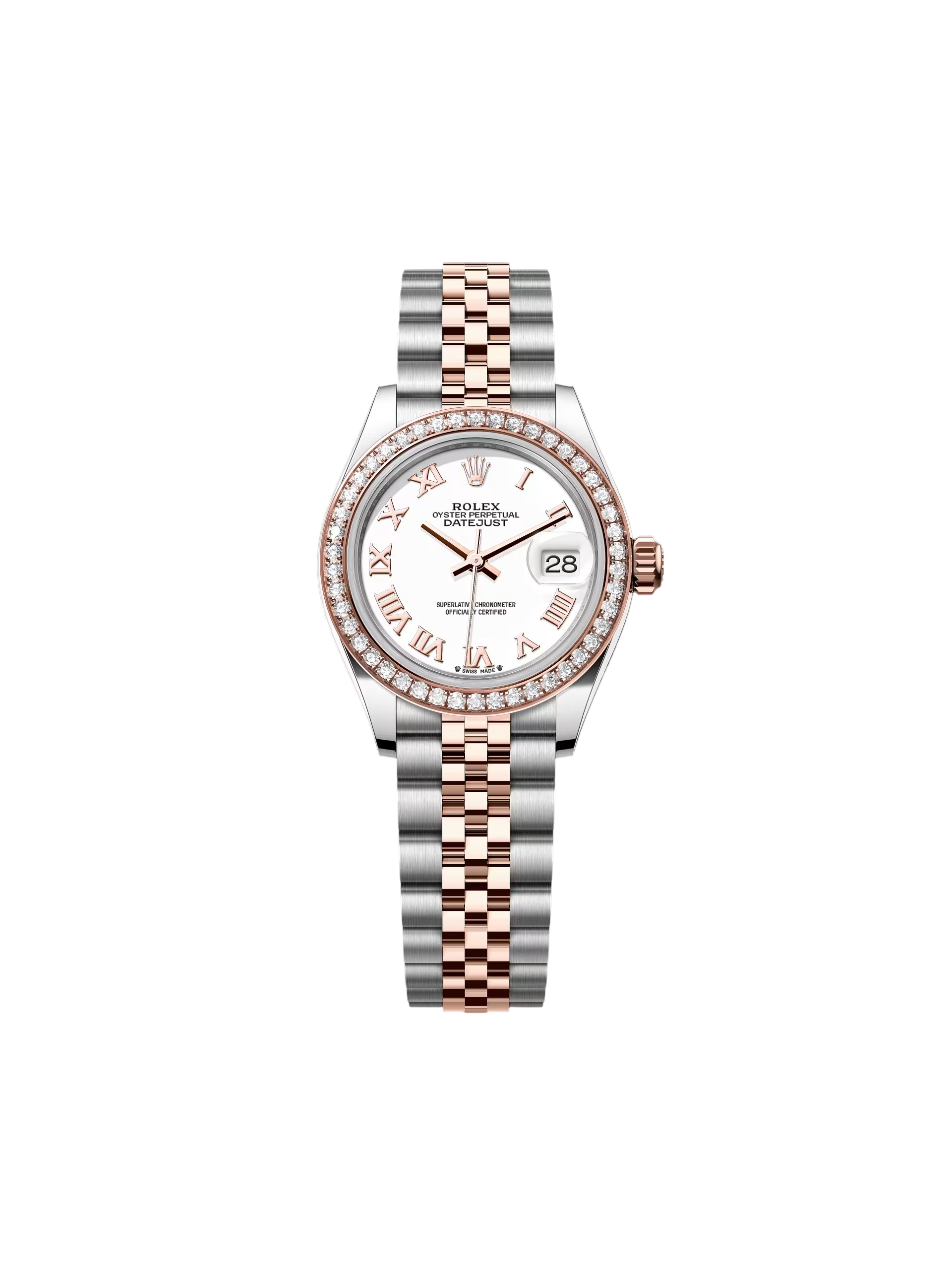 Rolex Lady-Datejust 28mm 279381RBR White Roman Dial Oyster Bracelet