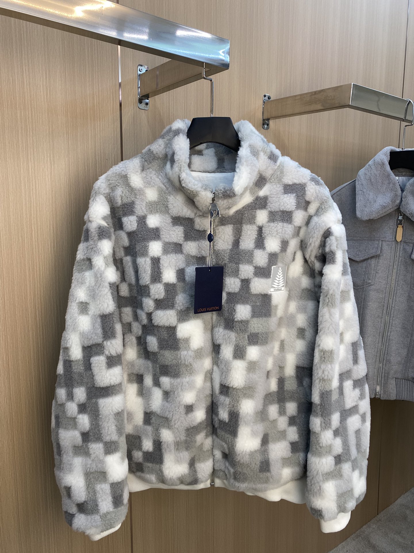 LV Ski Series FW24 Checkerboard Color-Block Fleece Jacket